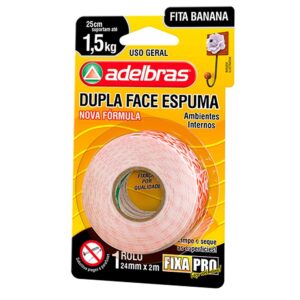FITA DUPLA FACE ADELBRAS ESPUMA 24 mm x 2 m